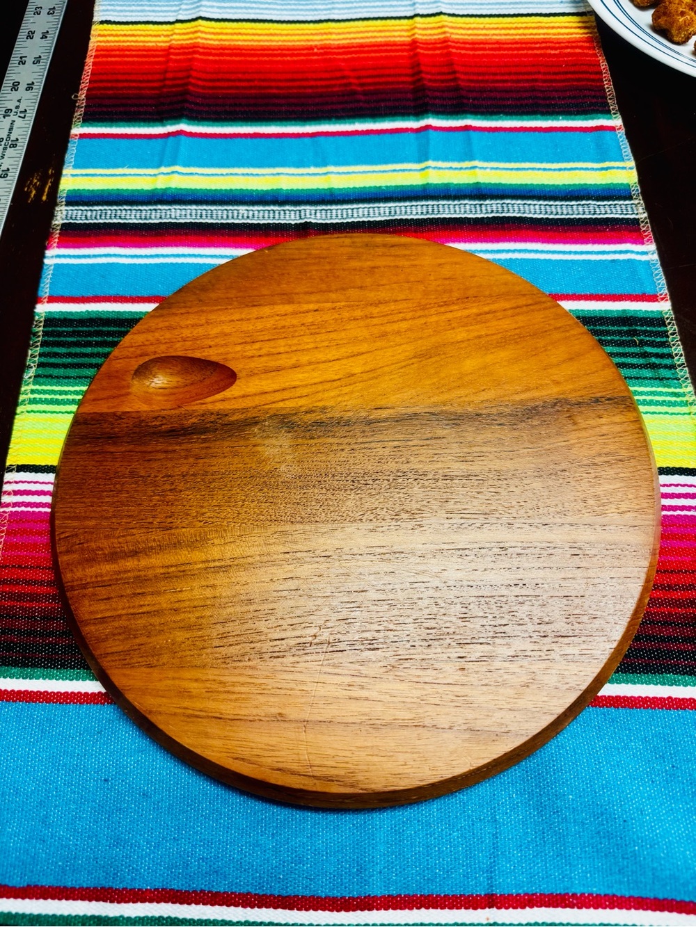 Dansk Round Wooden Serving Board in Warm Brown cheese board